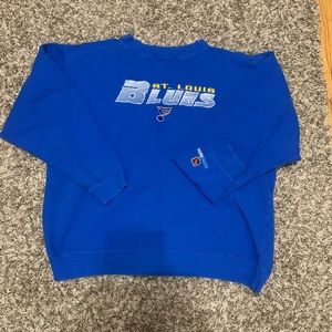 Vintage 90s St Louis Blues Hockey Rules Crewneck Sweater!! SZ L